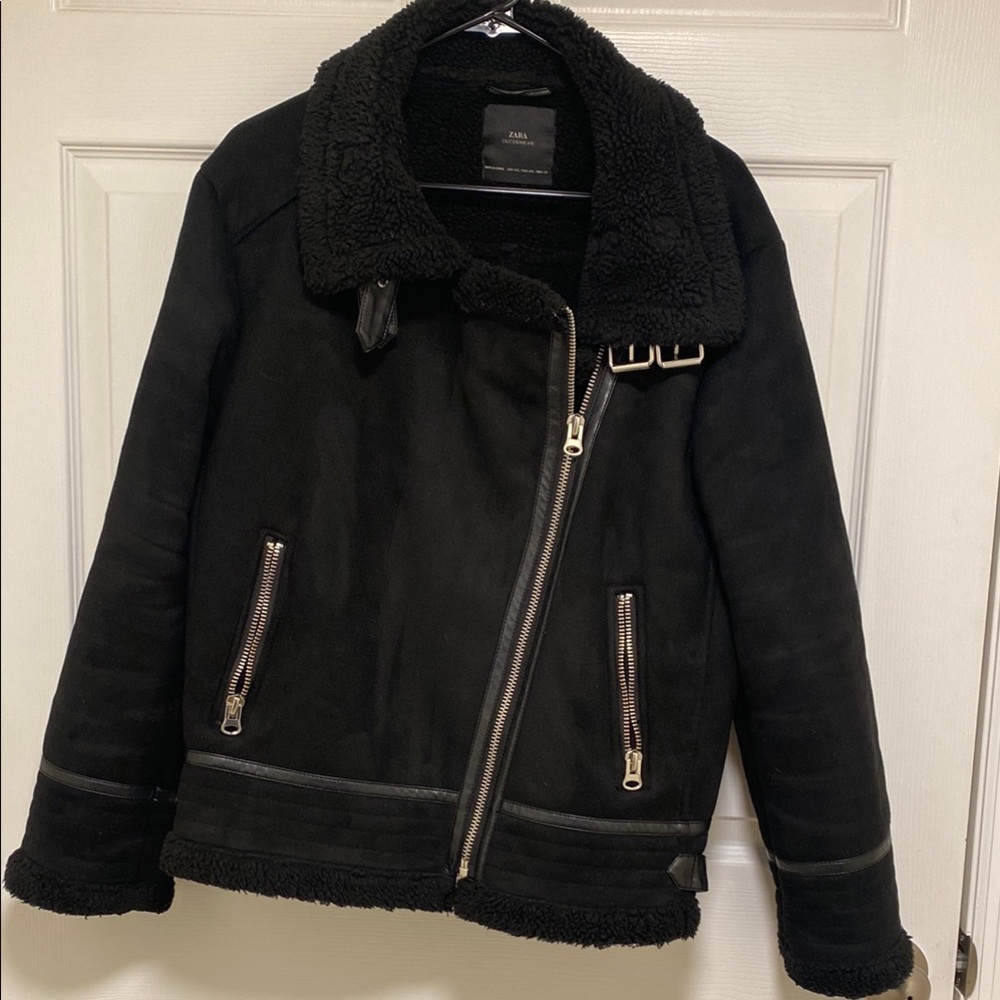 Zara Black Shearling Jacket